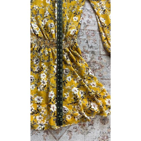 Show Me Your Mumu Channing Flirtin Floral Mini Dress Size XS Yellow - Picture 7 of 9